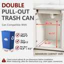 Dual Pull Out Trash Can Under Cabinet Rack-No Can Included, Under Sink