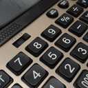 Large Mechanical Calculator,Dual Power Desk Calculator 14 Digit Big Buttons,Desktop Calculator Extra Large 5In LCD Display for Office, Home, School (Champaign Gold)