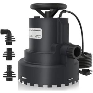 AgiiMan 1HP Automatic Submersible Water Pump, 5000GPH Sump Pump Utility Pump for Pool Draining, Water Removal Pump with 33' Power Cord for Flooded Areas, Swimming Pool, Flooded House Basement, Black