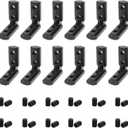 12Pcs Black 10 Series Aluminum Extrusion Profiles 1010 Series L-Shape Interior Corner Connector Joint Bracket with Screws for 10/10 1" x 1" 1 Inch x 1 Inch Extruded Aluminum Profiles