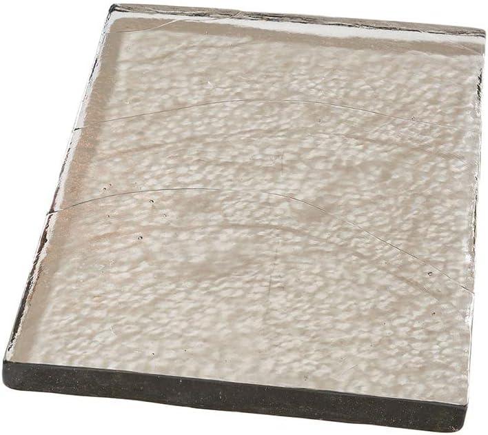 47th & Main Recycled Glass Appetizer Tray Serving Board, 18" x 12", Clear/Textured