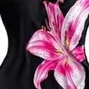 SOLY HUX Girl's One Piece Swimsuits Floral Tie Shoulder Bathing Suit Summer Beach Vacation Clothes, 16 Years Old