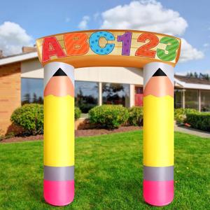 Leyndo 6.56 ft Preschool Graduation Decorations Inflatable Pencil Arch Back to School Decorations Kindergarten Graduation Backdrop for 2026 Graduate School Party Decor