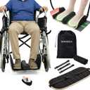 Premium Wheelchair Foot sling Hammock noncollapsible with separator and storage for Walker Rollator Holder long flight Leg attachment replacement elevating Portable Medical swing Essential Accessories