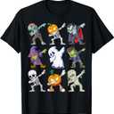 Dabbing Halloween Boys Skeleton Zombie Scary Pumpkin Mummy T-Shirt S