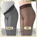 Delcast Plus Size Fleece Lined Tights Women - Fake Translucent Sheer Warm Thermal Pantyhose Leggings for Winter (Brown, XL)