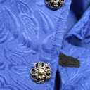 Crubelon Men's Steampunk Vintage Tailcoat Jacket Gothic Victorian Frock Coat Uniform Halloween Costume (Blue, XXXL)