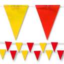 Red & Yellow Pennant Banner Flags | OSHA 500lb Rated | Strand Fade Resistant 102FT