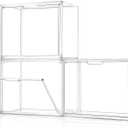 starogegc 3Pack Clear Plastic Handbag Storage Organizer for Closet, Acrylic Display Case for Handbag and Purse, Purse Organizer for Closet with Magnetic Door for Book, Toys, Hat