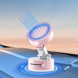 Magnetic Phone Holder, Suction Cup Phone Mount, Foldable Strong Magnetic Cell Phone Holder for Car/Gym/Mirror/Smooth Surface, Compatible with Magsafe iPhone (Pink)