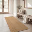 Runner Rug  Boho 2x6 ft Hallway Runner Rug Washable Non-Slip Cotton Entryway Rug with Rubber Backing, Taupe Brown, Machine Washable, Durable Hand-Woven Design for Home & Kitchen