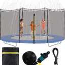 Aodaer Trampoline Net Replacement with Sprinkler 14Ft Safety Enclosure Net Weather Resistant Round Frame Trampoline Net for Round Frame Trampoline