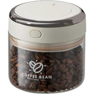 Coffee Bean Storage Container with One-way Valve Airtight Lid Date Tracker for Coffee and More Food Fresh and Storage, Clear Borosilicate Glass Coffee Canister(0.5 Qt - 6 OZ)