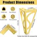 Gold Furniture Legs 6 Inch Heavy Duty Metal Dresser Legs Set of 4 Gold Sofa Leg for Cabinet Couch Replacement Feet with Rubber Floor Protectors