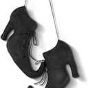 Suhine 12 Inch Large Halloween Witch Shoes Hanging Decoration 3D Primitive Vintage Retro Witch Boot Ornaments for Halloween Wall Door Mantel Indoor Outdoor Farmhouse Decoration (Black)
