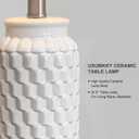 USumkky 20.5" White Modern Ceramic Bedside Lamps Set of 2, Small Table Lamp for Bedroom Decor Farmhouse Nightstand Lamp for Living Room Office,  A 20.5" White-2 Pack