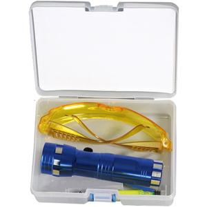 Leak Detector Kit, Fluorescent Protective Glasses Air Conditioning Accurate Leak Detector Kit Tools, Car Accessories Replacement Easy to Use Eco Friendly UV Dye(Random)