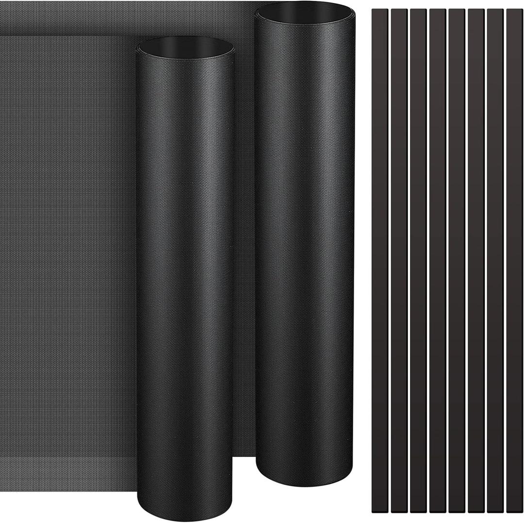 Woanger 2 Pcs 1000 x 300 mm DIY PC Case Dust Filter PC Fan Mesh Filter PVC Dustproof Cover with Magnetic Strip for Computer Chassis Speaker and More, 0.03 Inch Hole