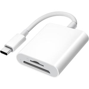 USB C SD Card Reader for iPhone 15 16/iPad/MacBook/Mac, xdgeLoad USB-C Type C SD Reader Supports SD and MicroSD Memory Card Adapter, Trail Camera Viewer Plug and Play - 2 Slots