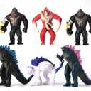 Epic Monster Battle Action Figures Set, 6-Pack 4.7" Tall Collectible Toys, Highly Detailed and Articulated, Ideal for Fans and Collectors, Movie Monster Series (6pcs)