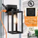 Bdrofn 2-Pack Porch Lights Outdoor Wall Lantern,Black Outdoor Wall Light with Outlet,Waterproof Anti-Rust Exterior Light Fixture Outside Lights for House Garage Hallway