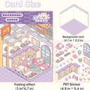 DIY 3D Sticker Scene 6 Sets of Stickers for Girls Make Your Own Mini Shop Scenes Stickers for Kids Cute Cartoon Animal Sticker for Adult Relief Stress Pass The Time