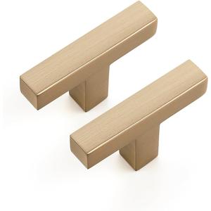 Ravinte Cabinet Handles Solid Slim Champagne Bronze 20 Pack Single Hole Square Bar Drawer Handles Kitchen Cabinet Pulls Drawer Kitchen Cabinet Hardware