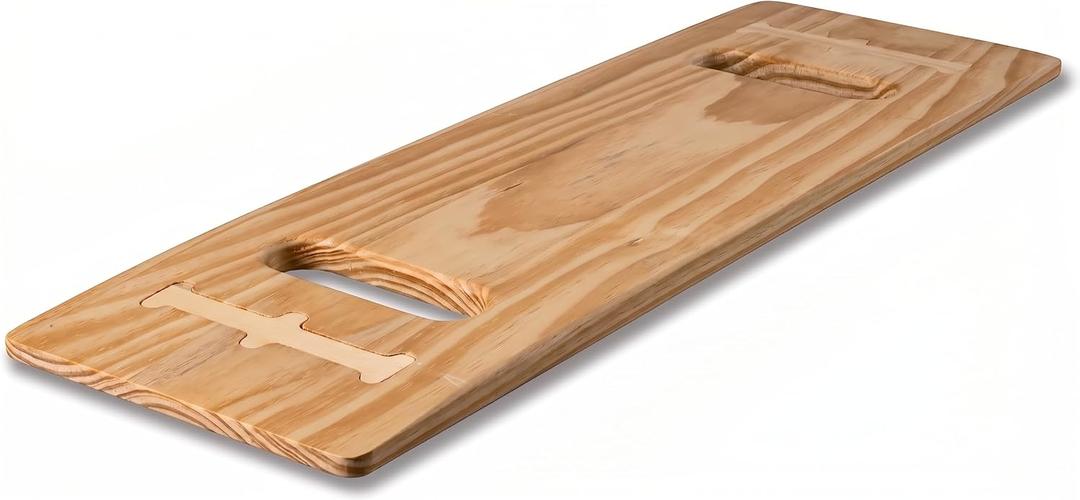 Transfer Board, 29.5 in Wooden Slide Board for Transferring, Patient Transfer Board for Wheelchair, Bed, Chair, Sofa & Commode, 2 Cutout Handles, 440 lb Capacity
