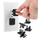 Bates- Electrical Outlet Covers Baby Proofing, 10 Pack, Black, ABS Plastic, 3 Prongs & Hidden U Ring Design, Outlet Plug Covers Baby Proofing