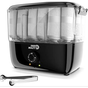 Towel Steamer-Hot Towel Warmer 600 W Tabletop Moist Towel Heater, Holds up to 18 Towels,30 Minute Auto Shut Timer,Professional Salon Equipment Towel Warmer for Facials,Spa,Barbers,Massage (Black)