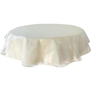 Benson Mills Heavy Duty Crystal Clear Plastic 100% Waterproof Tablecloth Protector, Vinyl PVC Round Table Cloth, Oil Spill Proof Wipe Clean Table Cover for Dining Tables (70" Round)