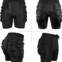 Protective Padded Shorts, Impact Resistance Sportswear Outdoor Impact Protective Gear for Snowboard, Skate, Ski, Skateboard, Unisex, 3D Protection for Hip, Butt and Tailbone (Large)