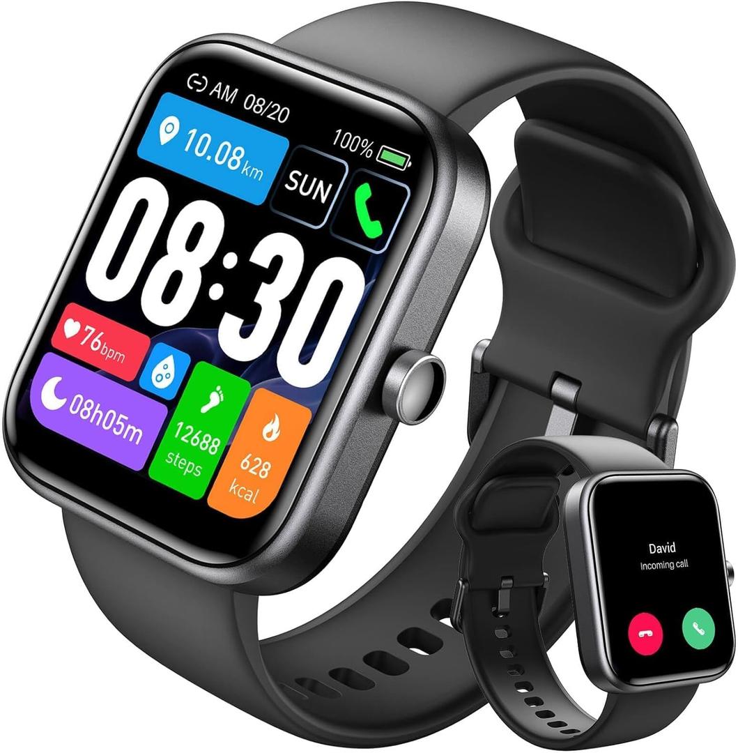TOZO 2025 New Upgraded Smart Watch for Men Women for iPhone&Android, 1.83" Fitness Tracker Bluetooth Call [Answer/Make], IP68 Waterproof Sleep Monitor, 100+ Sport Modes