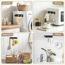 VIS'V Magnetic Key Holder Wall Mount, Metal Adhesive Key Hanger with 3 Hooks, No Drilling, 2 Mount Options, Black, Small