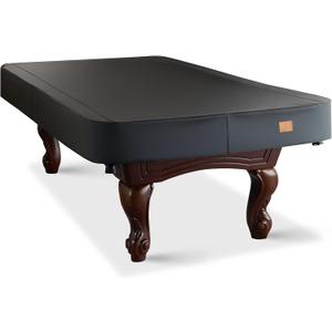 Heavy Duty Leatherette Billiard Pool Table Cover, Waterproof & Tearproof Covers for Pool Table 7/8/9FT Fitted (9FT-(112"LX 62"WX 8H), Black Charcoal/Matte)