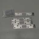 4 Pcs 6 Inch Door Strike Plate Security Latch Strike Stainless Steel Door Reinforcement Plate with Screws for Exterior Deadbolt Armor Heavy Duty Residential Use, Silver(Sliver)