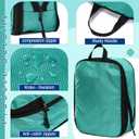 5 Pack Compression Packing Cubes for Travel Space Saving Cubes Luggage Organizer for Suitcase(Blue,M)