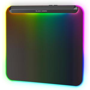 BladeHawks BX10 RGB Full Backlight Gaming Mouse Pad, 6 Lighting Modes & Colors, USB 2.0 & Type-C Ports, Detachable Type-C Cable, Micro-Textured Surface, Non-Slip Base (13.4 * 12.2'')  Ideal Desk Mat