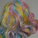 BERON Rainbow Wig Short Curly Wig Women Girl's Synthetic Wigs Rainbow Wigs with Bangs Hairnet Included