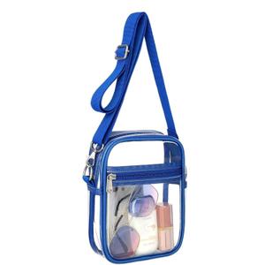 Fibrdoo Clear Crossbody Purse Bag, Clear Bag Stadium Approved with Front Pocket for Concerts Sports Festivals
