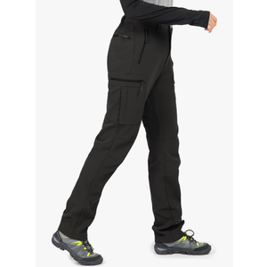 Women's-Fleece-Lined-Hiking-Pants Snow-Ski-Pants Water-Resistance-Outdoor-Softshell-Insulated for Winter. Size Medium, Black 
