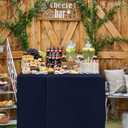 HolidayIdeas 2 Pack Square Fitted Table Covers - 34 x 34 Inch -Card Table Clothes Washable Tablecloth Protectors for Parties, Holiday Dinner, Trade Show, Vendor Stand, Navy