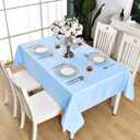 Baby Blue Rectangle Tablecloth Waterproof Stain Resistant Wrinkle Free Table Cloth 210GSM Polyester Wipeable Table Cover for Party, Banquet, Indoor and Outdoor-Rectangular/Oblong, 52 x 70 inch