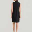 Kasper Women's Sleeveless Tie-Neck Sheath Dress, 4 Petite, Black 