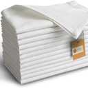 TARAN LIVING 100% Cotton Dinner Napkins Set of 12-18x18 Inch Washable White Cloth Napkins for Dining Table, Easter Party, Farmhouse Decor, Spring