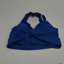 GRAPENT Bikini Tops for Women Twist Front Ruched Bathing Suit Adjustable Crisscross Back Cropped Tankini Swim Top Only (Large, Mykonos Blue)