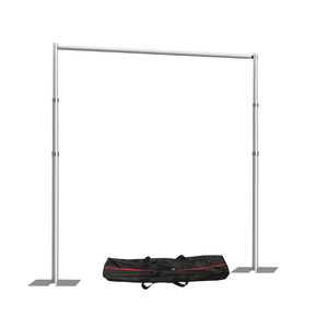 10x 8.6ft Pipe and Drap Backdrop Stand Kit ,Heavy Duty Adjustable Frame Backdrop Stand With Flat Base,Carry Bag for Event, Birthday Party, displays and Wedding Decoration.