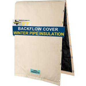 Backflow Preventer Cover Insulated (5F) - 18" W x 34" H Sprinkler Covers for Outside for 2-Way Opening Pipes - Backflow Insulation Cover with Thicker 7 Layers Fabric - Backflow Cover