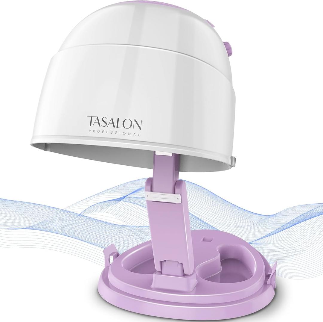 TASALON 1875W Ionic Hooded Hair Dryer Bonnet with 3 Heating Settings, Professional Sit Under Hair Dryers for Women with Ceramic Technology, Portable Hair Dryer with Hood, Hooded Dryer for Home & Salon