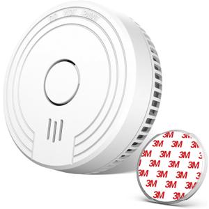 Ecoey Smoke Detector Fire Alarm with Photoelectric Technology, Fire Detector with Test Button and Low Battery Signal, Fire Alarm for Bedroom and Home, FJ136GB, 1 Pack Small